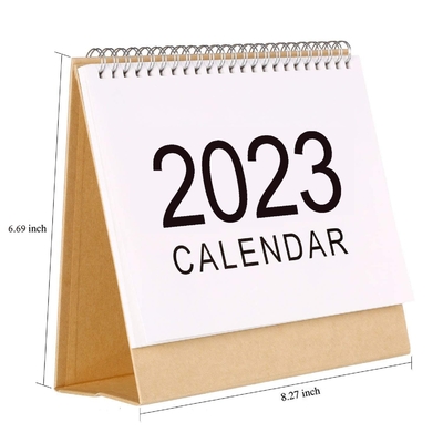 2023 मासिक कैलेंडर मुद्रण 1400gsm 1800gsm कार्डबोर्ड डेस्क कैलेंडर